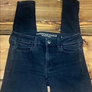 American Eagle Black Super Super Stretch X Denim Jeans Jeggings - Size 4R